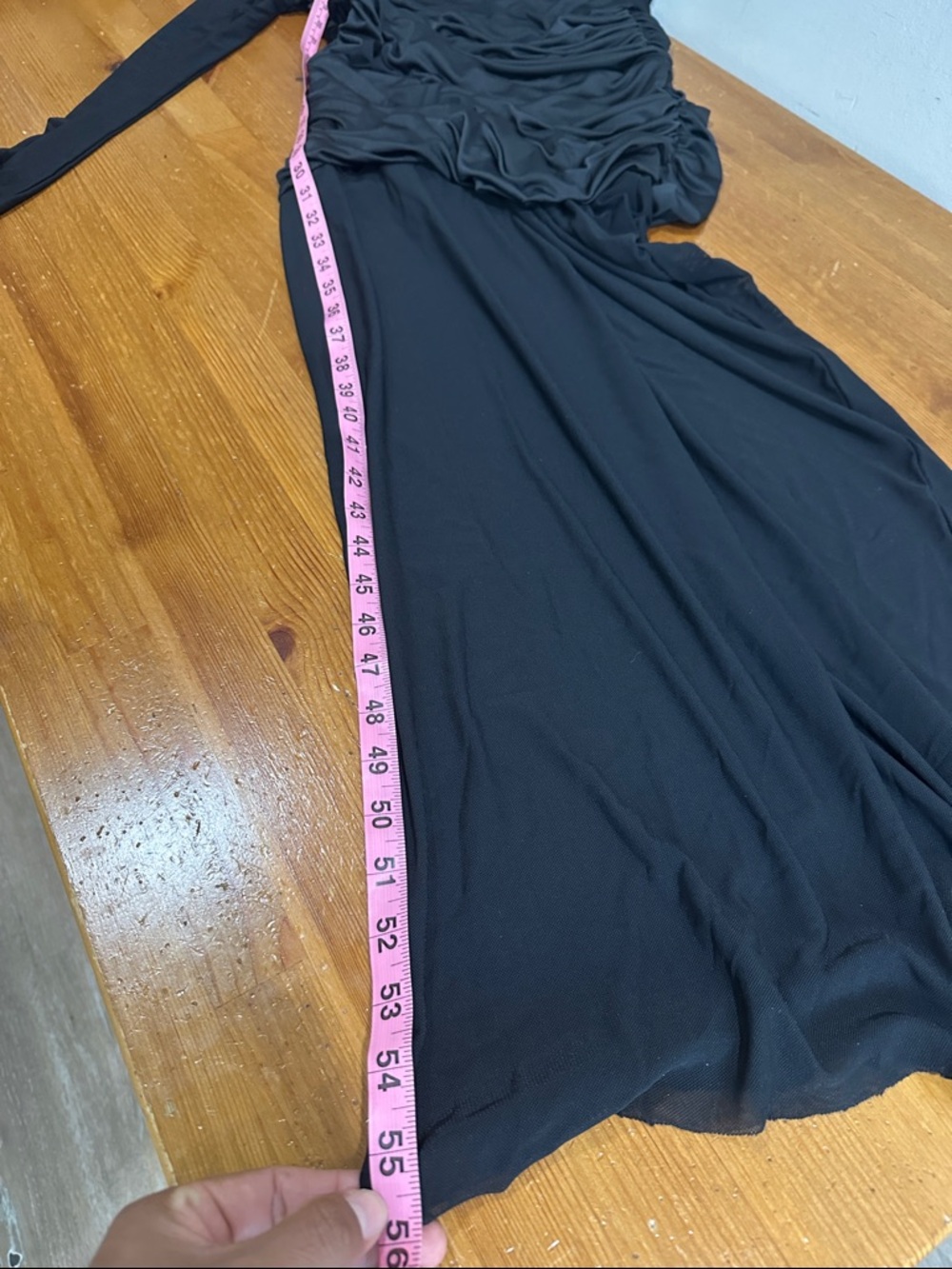 Meshki Black Sheer Ruched Maxi Dress - Picture 8 of 12